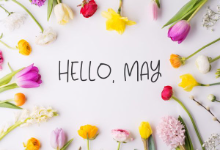 hello may with flowers